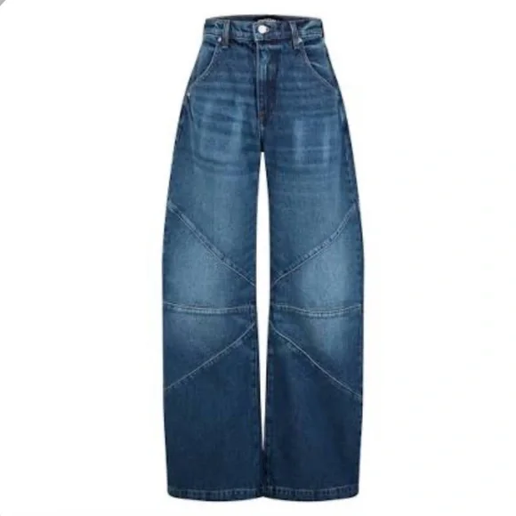 EB Denim Frederick Barrel Leg Wide Jogger Jeans Daphne Light Wash Size 26 - Picture 3 of 5